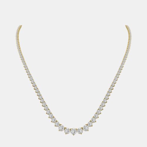K Yellow Gold Lab Grown Diamond Graduated Necklace (10.00Ct) - Fara - Modalova