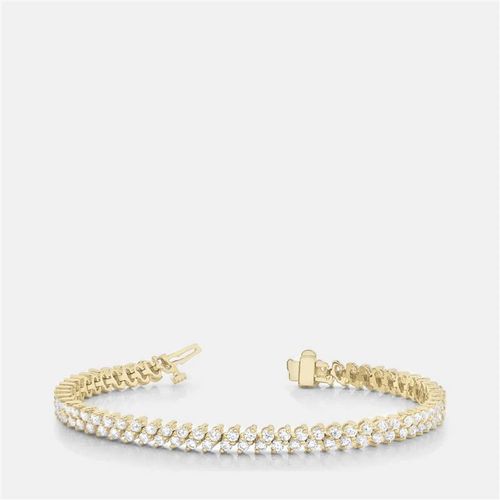 K Yellow Gold Lab Grown Diamond Multi Row Bracelet (5.00 Ct) - Fara - Modalova