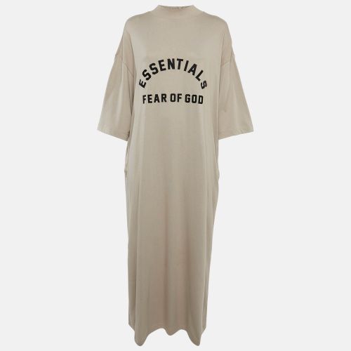 Fear of God Beige Logo Print Cotton Maxi Dress M - Fear of God - Modalova