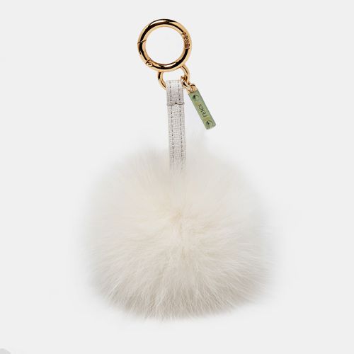 Fendi White Fox Fur Pom Pom Bag Charm - Fendi - Modalova