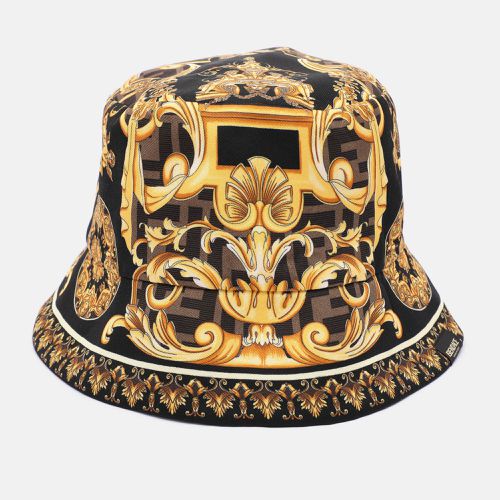 Fendi X Versace Multicolor FF Baroque Print Silk Bucket Hat - Fendi - Modalova