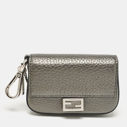 Fendi Grey Leather Nano Baguette Bag Charm - Fendi - Modalova