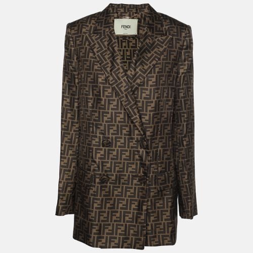 Fendi Brown FF Zucca Print Silk Jacket S - Fendi - Modalova