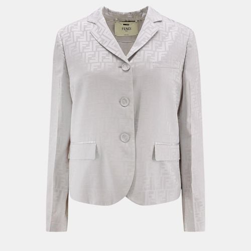 Fendi Grey Ff Satin Blazer Blazer M - Fendi - Modalova