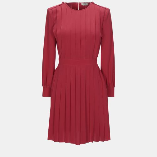 Fendi Red Silk Pleated Mini Dress L (IT 44) - Fendi - Modalova