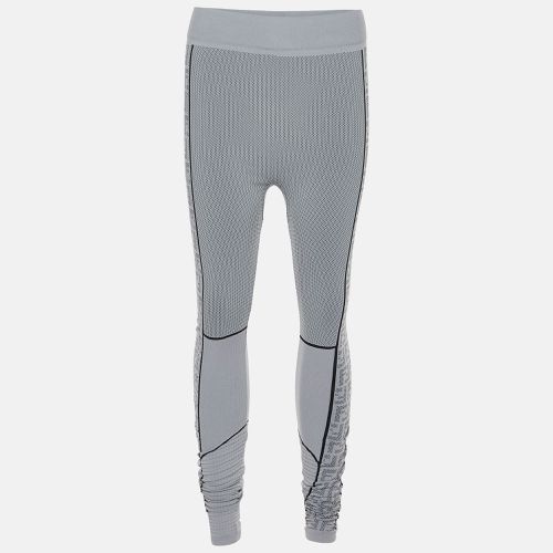 Fendi Grey Logo Pattern Jersey Seamless Leggings L/XL - Fendi - Modalova