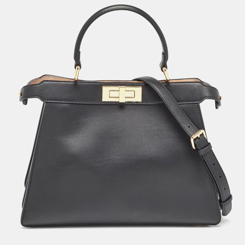 Fendi Black Leather Medium Peekaboo ISeeU Top Handle Bag - Fendi - Modalova