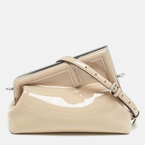 Fendi Beige Patent Leather Fendi First Midi Shoulder Bag - Fendi - Modalova