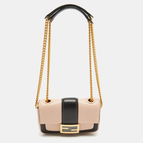 Fendi Pink/Black Leather Mini Baguette Chain Bag - Fendi - Modalova