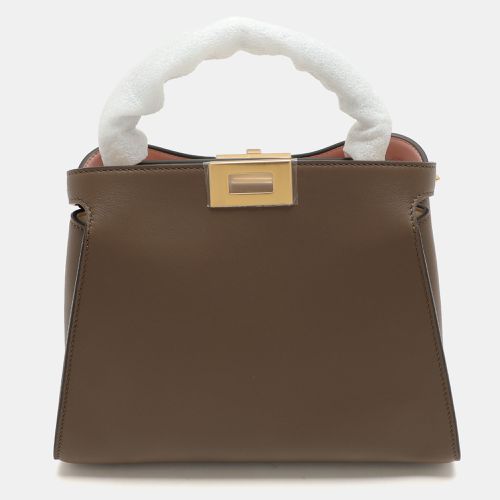 Fendi Camel Leather Peekaboo Iconic Essentially Top Handle Bag - Fendi - Modalova