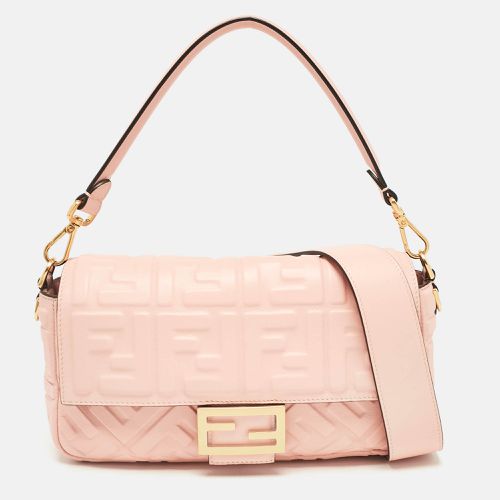 Zucca Embossed Leather Medium Baguette Bag - Fendi - Modalova