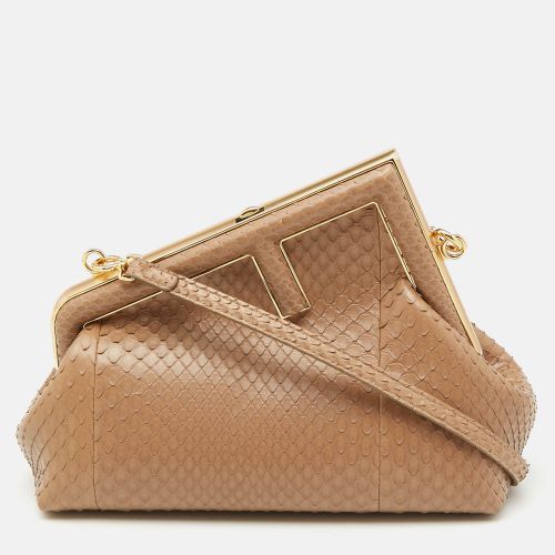 Fendi Beige Python Small First Clutch Bag - Fendi - Modalova