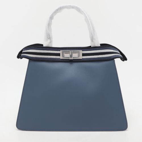 Fendi Blue Leather Medium Peekaboo Iseeu Top Handle Bag - Fendi - Modalova