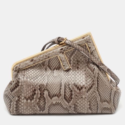 Fendi Grey Python Small Fendi First Clutch - Fendi - Modalova