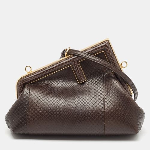 Fendi Brown Python Small Fendi First Clutch - Fendi - Modalova