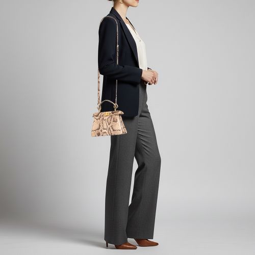 Peekaboo ISeeU Petite Python Top Handle Bag - Fendi - Modalova