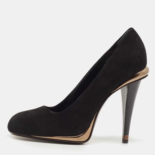 Fendi Black Suede Round Toe Pumps Size 40 - Fendi - Modalova