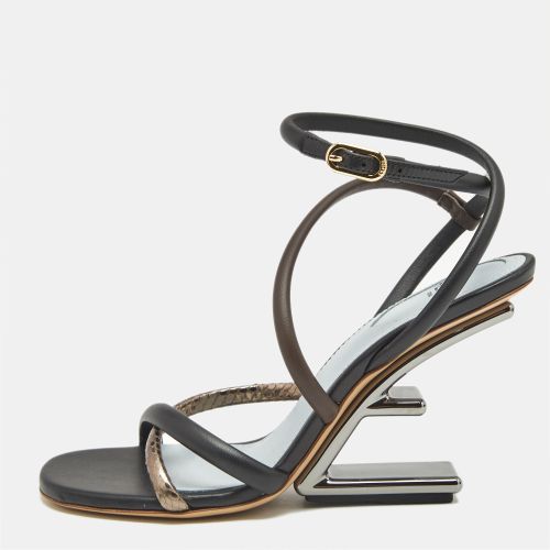 Fendi Tricolor Snake Embossed Leather and Leather Fendi First Ankle Strap Sandals Size 35 - Fendi - Modalova