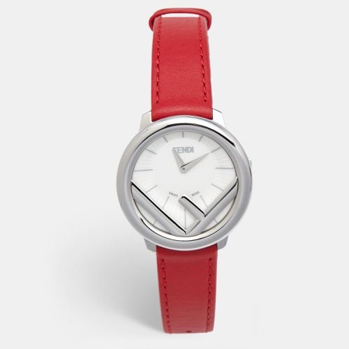 Fendi Opaline White Stainless Steel Leather Runaway 71000M Women's Wristwatch 36 mm - Fendi - Modalova