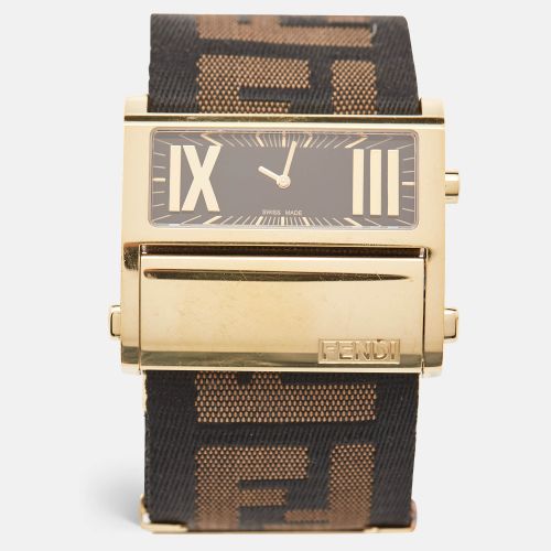 Fendi Black Gold Plated Stainless Steel Zip Code 1130G Women's Wristwatch 45.50 mm - Fendi - Modalova