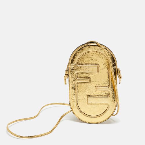 Fendi Gold Metallic Leather O'Lock Phone Pouch - Fendi - Modalova