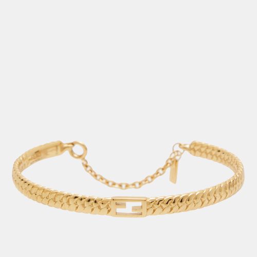 Fendi Baguette Gold Tone Cuff Bracelet L - Fendi - Modalova