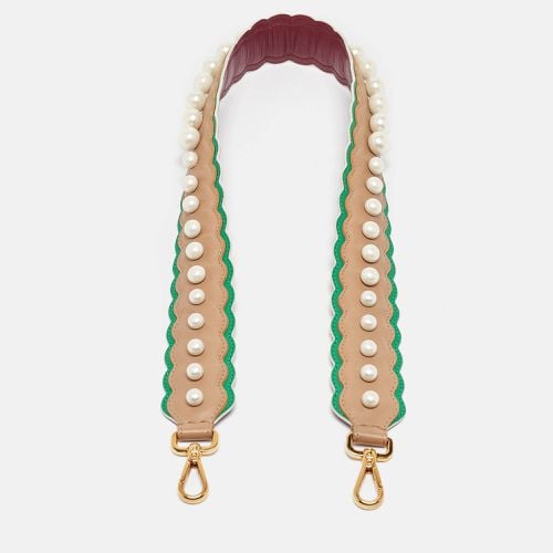 Fendi Multicolor Leather Pearl Embellished Shoulder Bag Strap - Fendi - Modalova