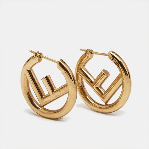 Fendi F is Fendi Gold Tone Round Earrings - Fendi - Modalova