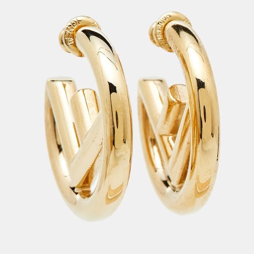 Fendi F is Fendi Gold Tone Hoop Earrings - Fendi - Modalova