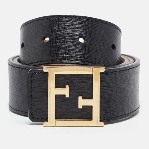 Fendi Black Leather FF Logo Buckle Belt 80CM - Fendi - Modalova