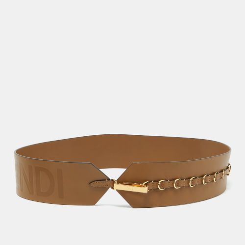 Fendi Brown Leather Logo Waist Belt 80CM - Fendi - Modalova