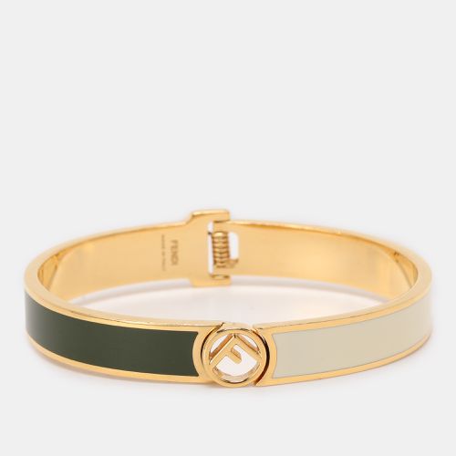 F is Bicolor Enamel Gold Tone Bracelet S - Fendi - Modalova