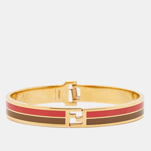 Fendi Fendista Bicolor Enamel Gold Tone Bracelet L - Fendi - Modalova