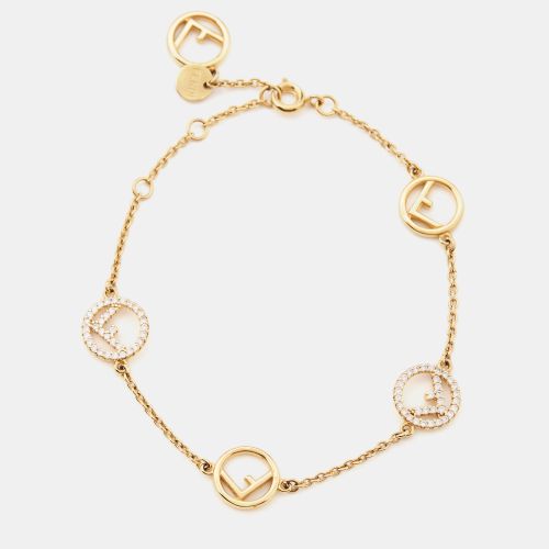 F is Crystal Logo Tone Station Bracelet - Fendi - Modalova