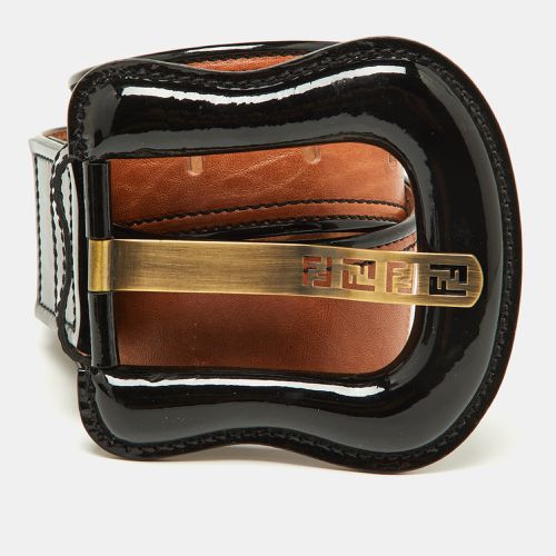 Fendi Black Patent Leather Wide Buckle Belt 80CM - Fendi - Modalova