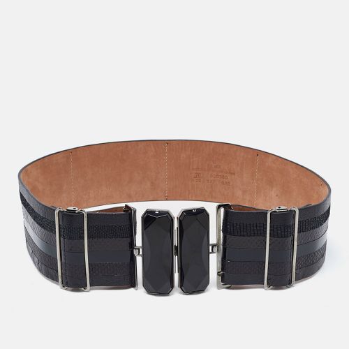 Fendi Black Karung, Patent and Leather Wide Waist Belt 70CM - Fendi - Modalova