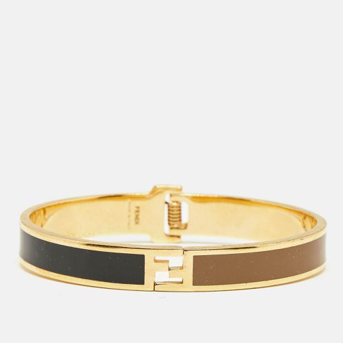 Fendi Fendista Enamel Gold Tone Hinged Bangle - Fendi - Modalova