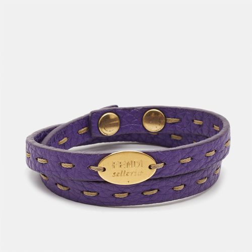 Fendi Selleria Leather Gold Tone Bracelet - Fendi - Modalova