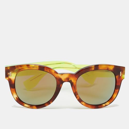 Fendi Tortoise/Green FF0026/S Mirrored Square Sunglasses - Fendi - Modalova