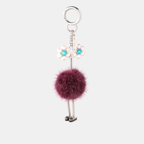 Fendi Purple Mink Fur Pearl Chick Pom Pom Bag Charm - Fendi - Modalova