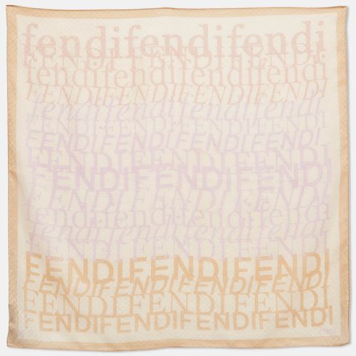 Fendi Beige Monogram Cotton Square Scarf - Fendi - Modalova