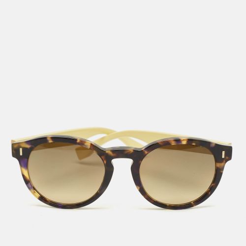 Fendi Tortoise Brown/Yellow Gradient FF 0085/S Round Sunglasses - Fendi - Modalova