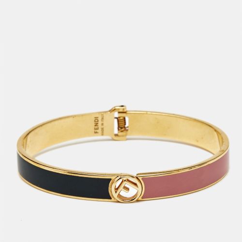 F is Bicolor Enamel Tone Narrow Cuff Bracelet L - Fendi - Modalova