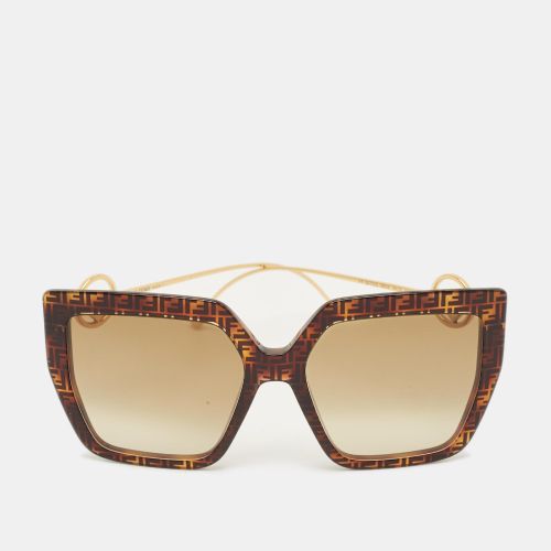 Fendi Brown Gradient Logo FF0410/S Square Sunglasses - Fendi - Modalova
