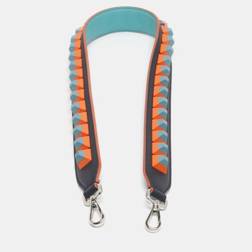 Fendi Black/Orange Leather Studded Strap You Shoulder Bag Strap - Fendi - Modalova