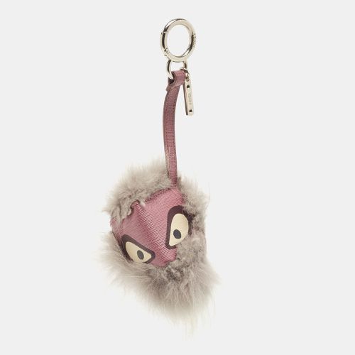 Fendi Grey/Purple Fur and Leather Bag Bugs Charm - Fendi - Modalova