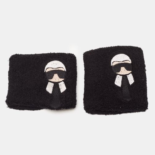 Fendi Karl Loves Black Terry Cotton Sweat Wrist Band (TU) - Fendi - Modalova