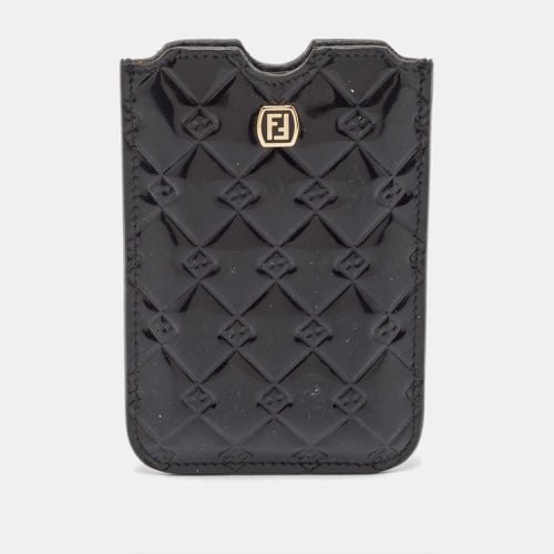 Fendi Black Embossed Patent Leather Fendilicious Phone Cover - Fendi - Modalova