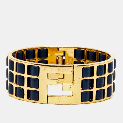 Fendi Fendista Leather Gold Tone Bracelet M - Fendi - Modalova