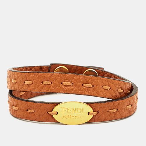 Fendi Selleria Leather Gold Tone Bracelet - Fendi - Modalova